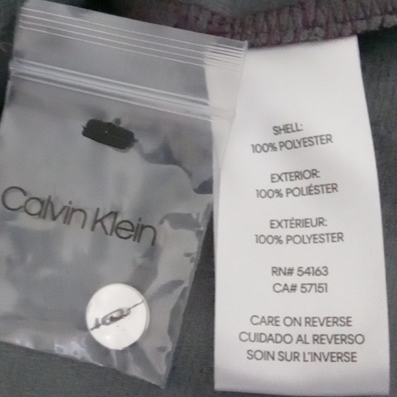 NWT! Calvin Klein Faux Leather Aubergine Padded Shoulder Top SZ L. - Picture 10 of 11